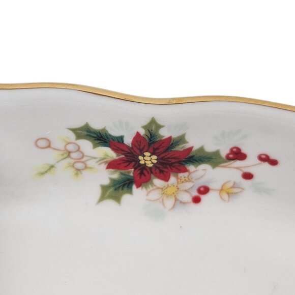 Royal Albert Mint Tray Bone China Poinsettia Floral Rectangular England 1976 - Picture 9 of 10